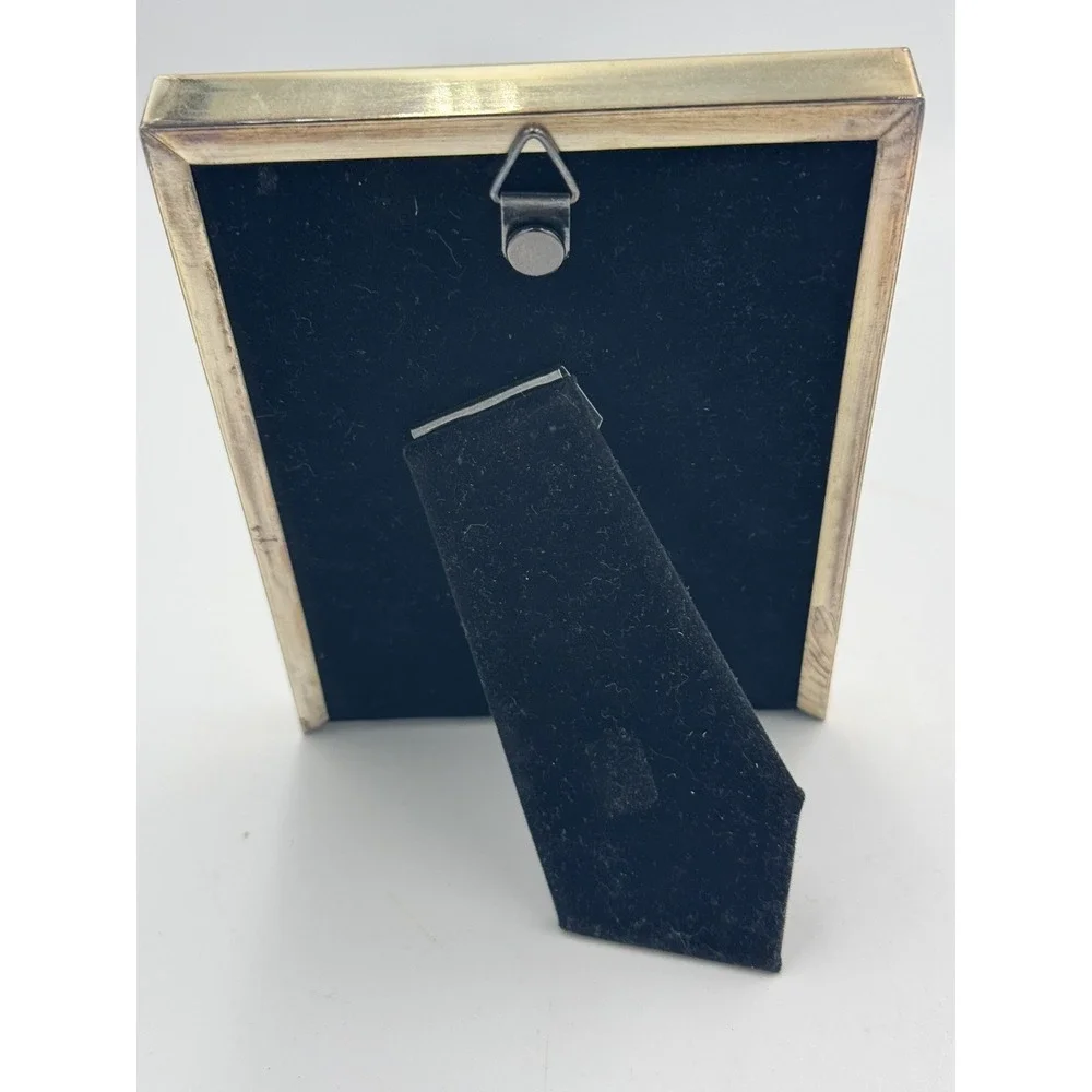 Vintage Gold Tone Metal Picture Frame 3x5 Beveled Tabletop